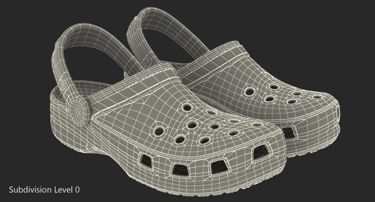 3D Classic Crocs Pink model