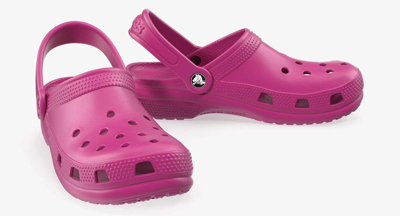 3D Classic Crocs Pink model