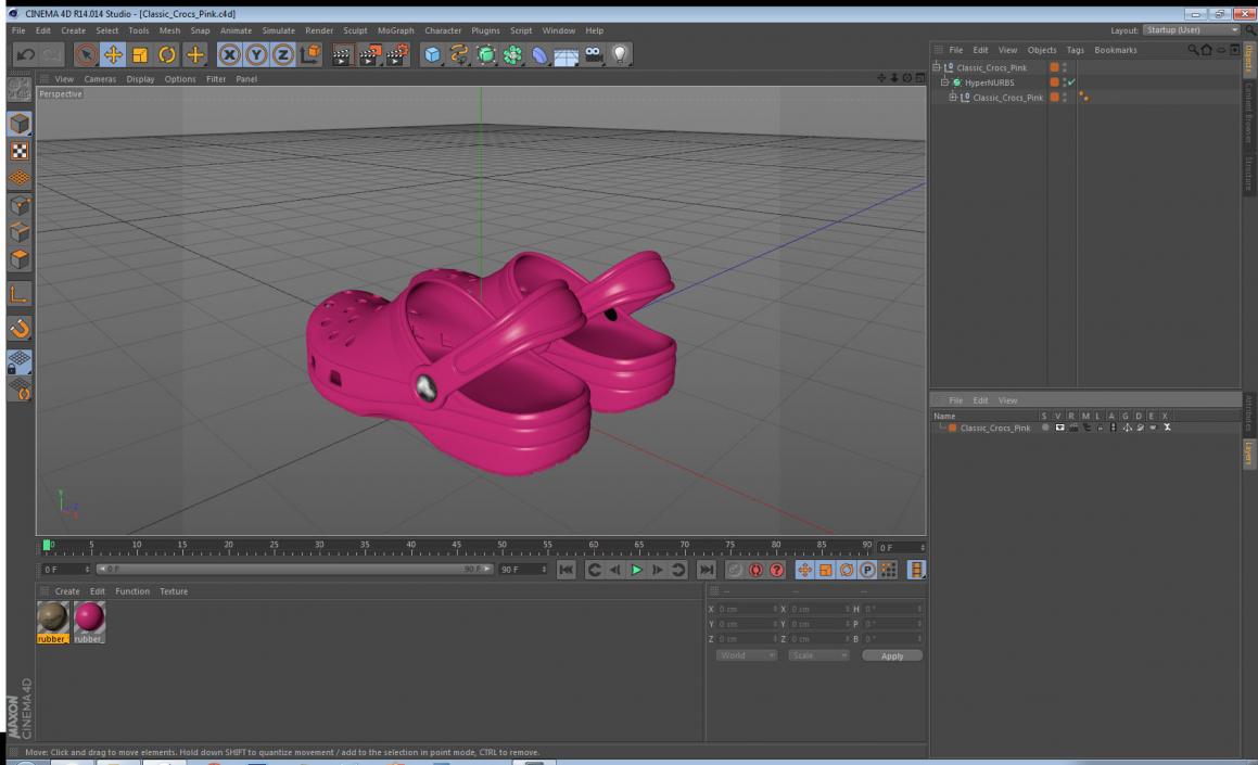 3D Classic Crocs Pink model