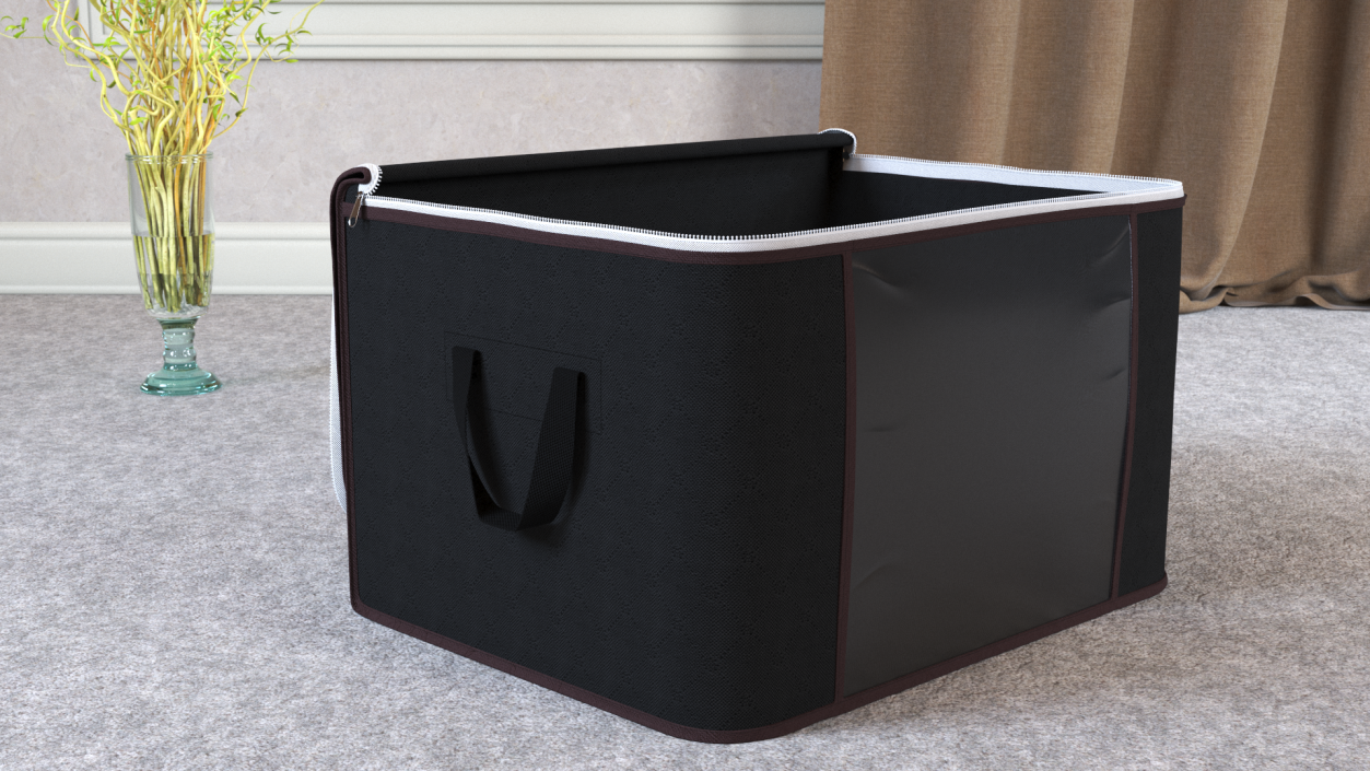 3D model Closet Container with Window Black Empty Open