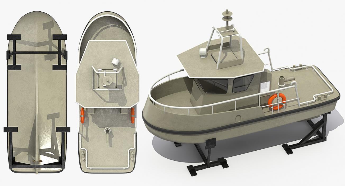 Boat on Stands 3D model