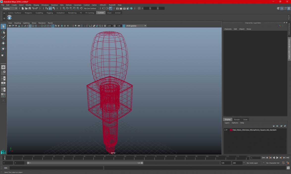 3D NBC News Interview Mic Wireless Square model