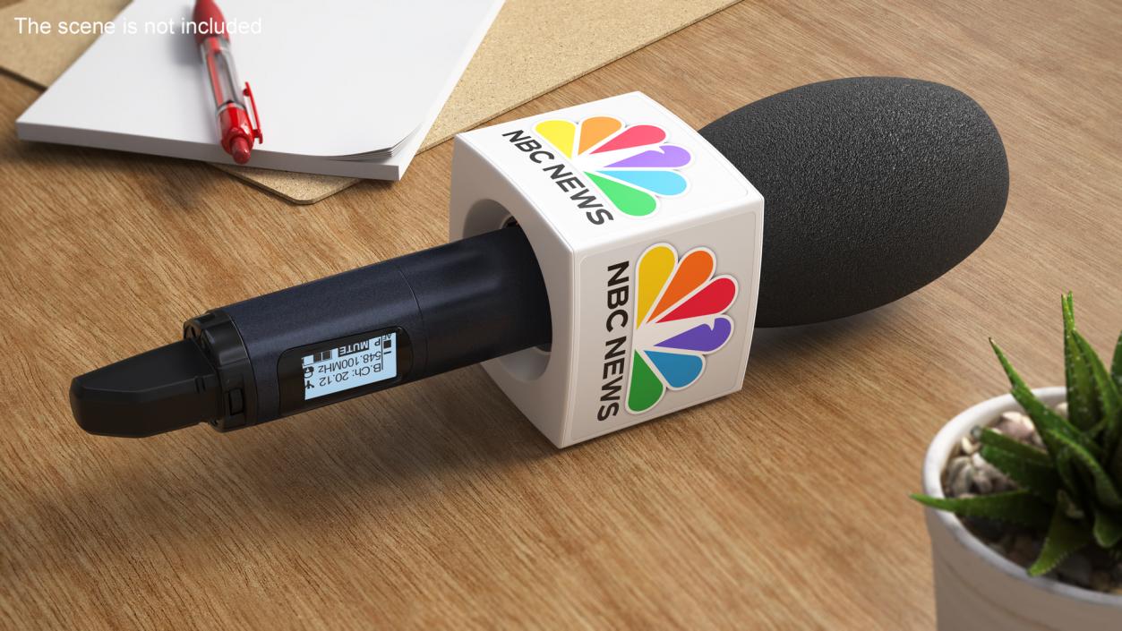 3D NBC News Interview Mic Wireless Square model