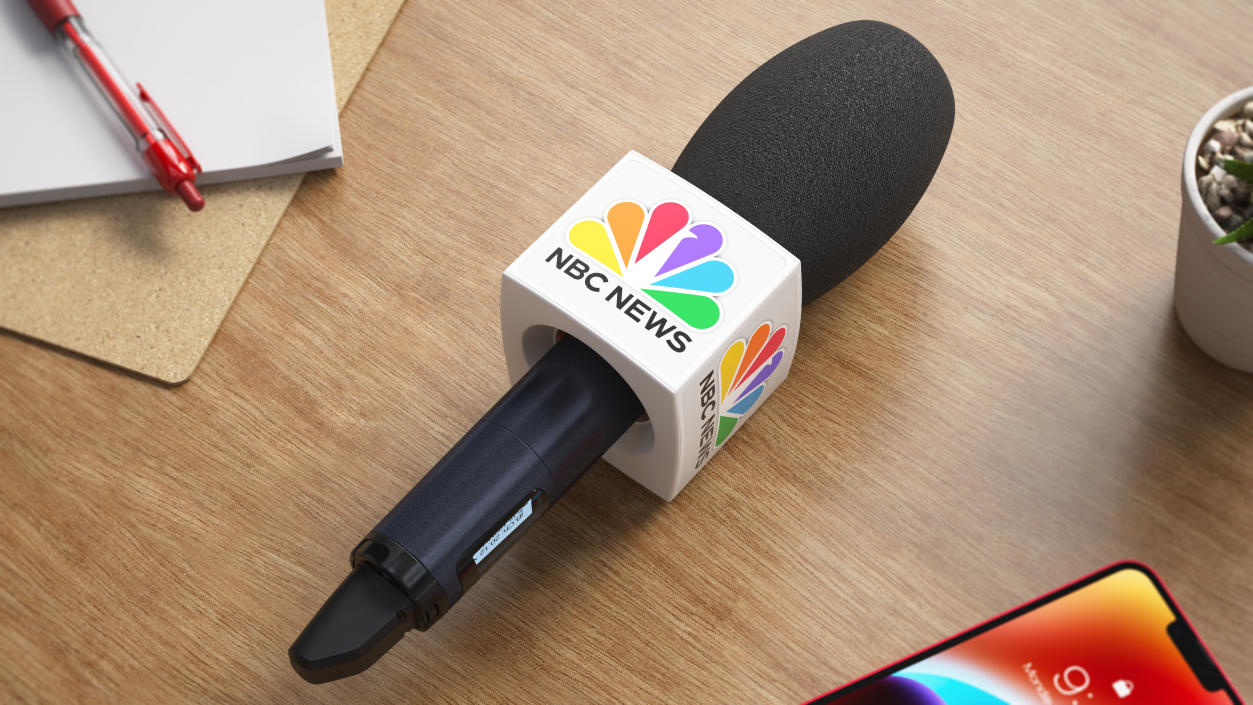 3D NBC News Interview Mic Wireless Square model