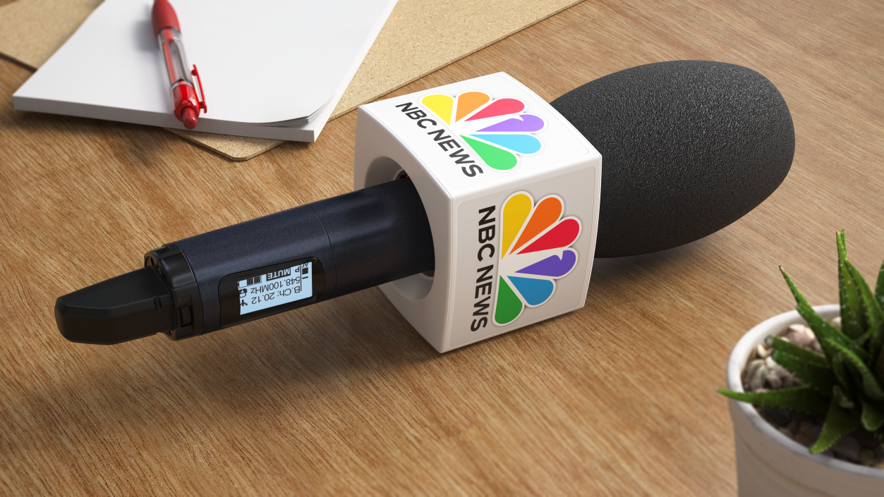 3D NBC News Interview Mic Wireless Square model