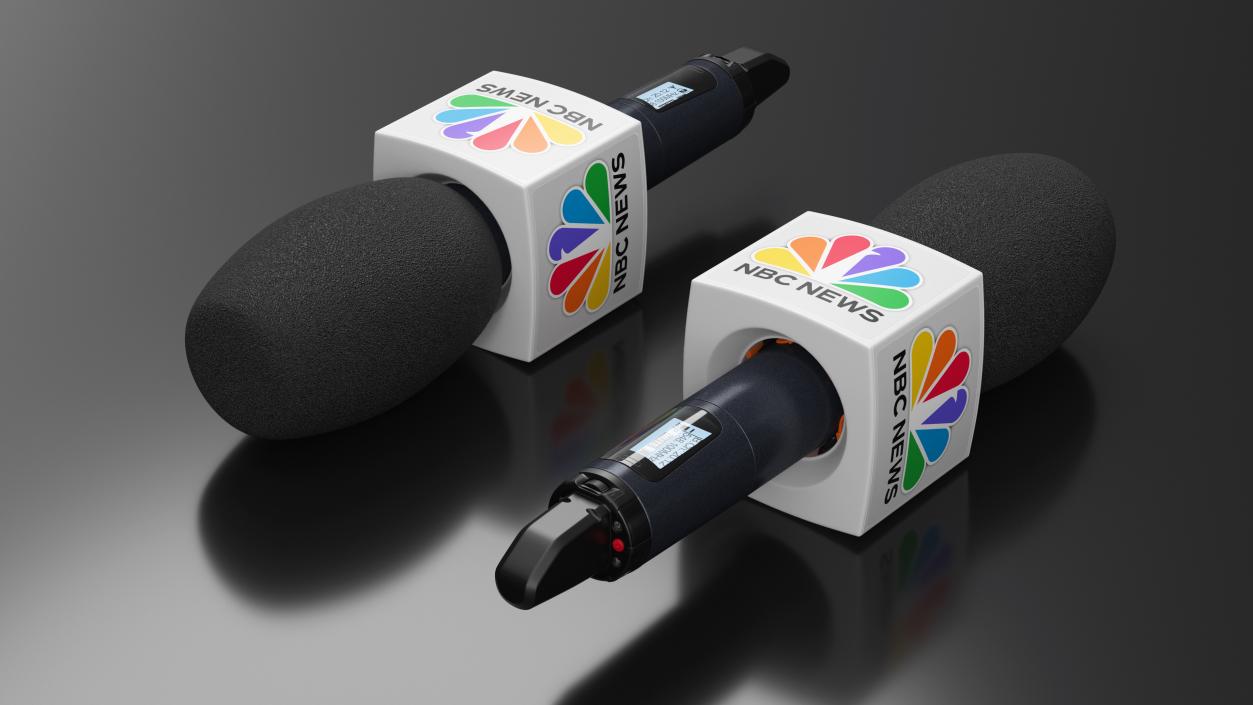 3D NBC News Interview Mic Wireless Square model