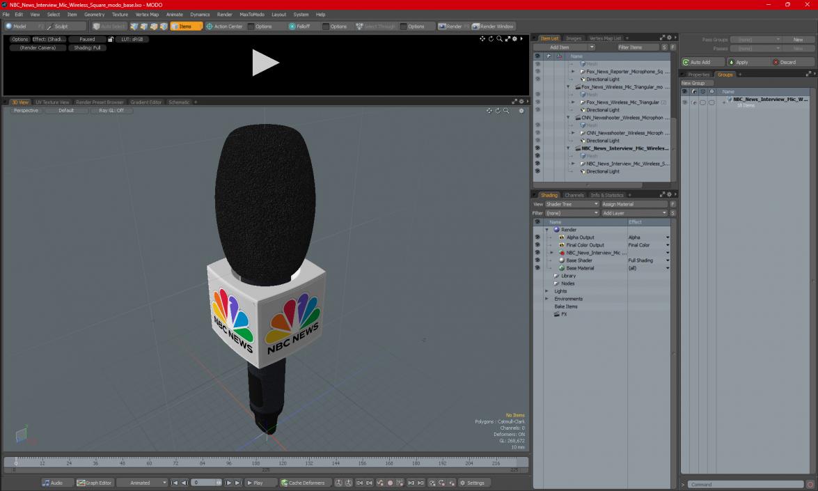 3D NBC News Interview Mic Wireless Square model