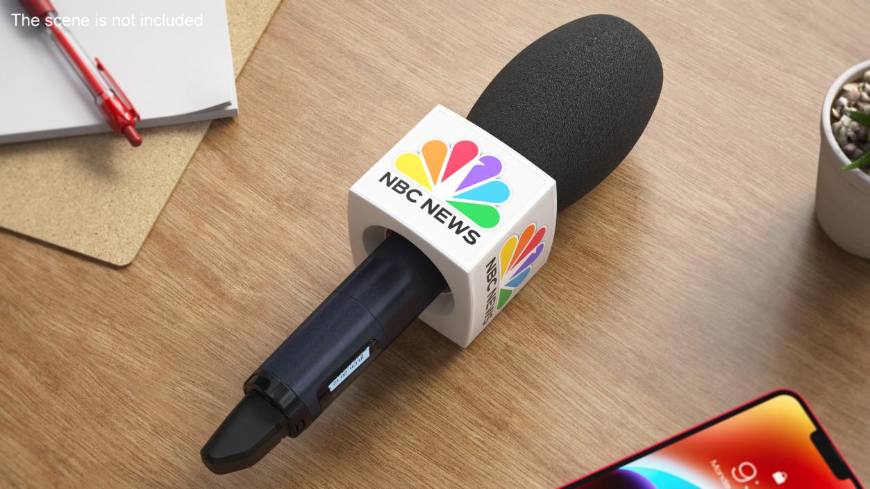 3D NBC News Interview Mic Wireless Square model