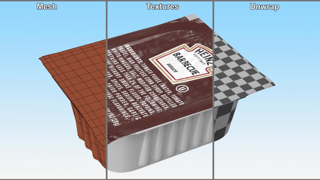 Heinz Barbecue Sauce Single Serve Pot 3D