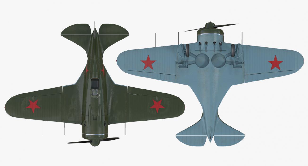 Soviet WWII Fighter Aircraft Polikarpov I-16 3D model