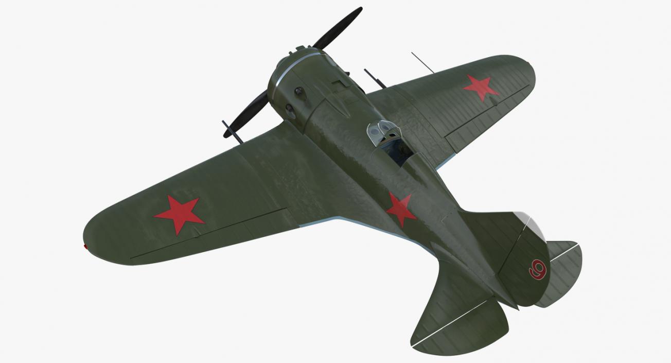 Soviet WWII Fighter Aircraft Polikarpov I-16 3D model