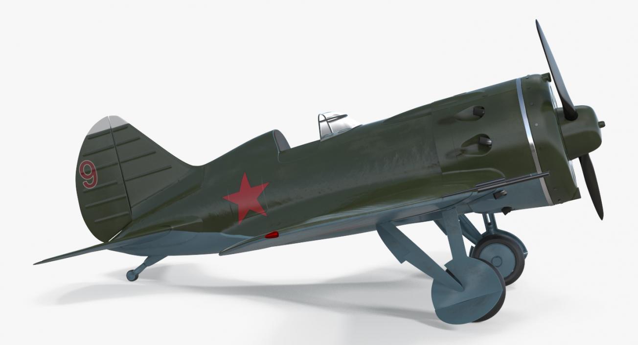 Soviet WWII Fighter Aircraft Polikarpov I-16 3D model