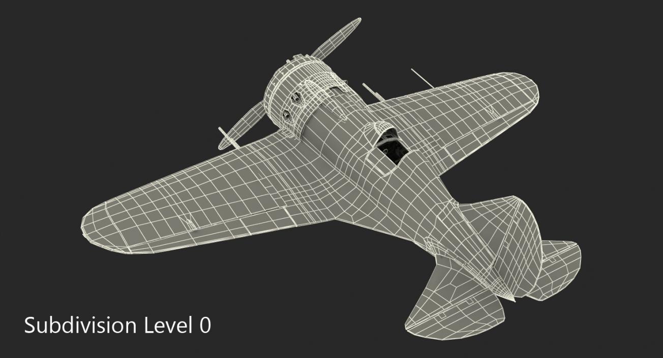 Soviet WWII Fighter Aircraft Polikarpov I-16 3D model