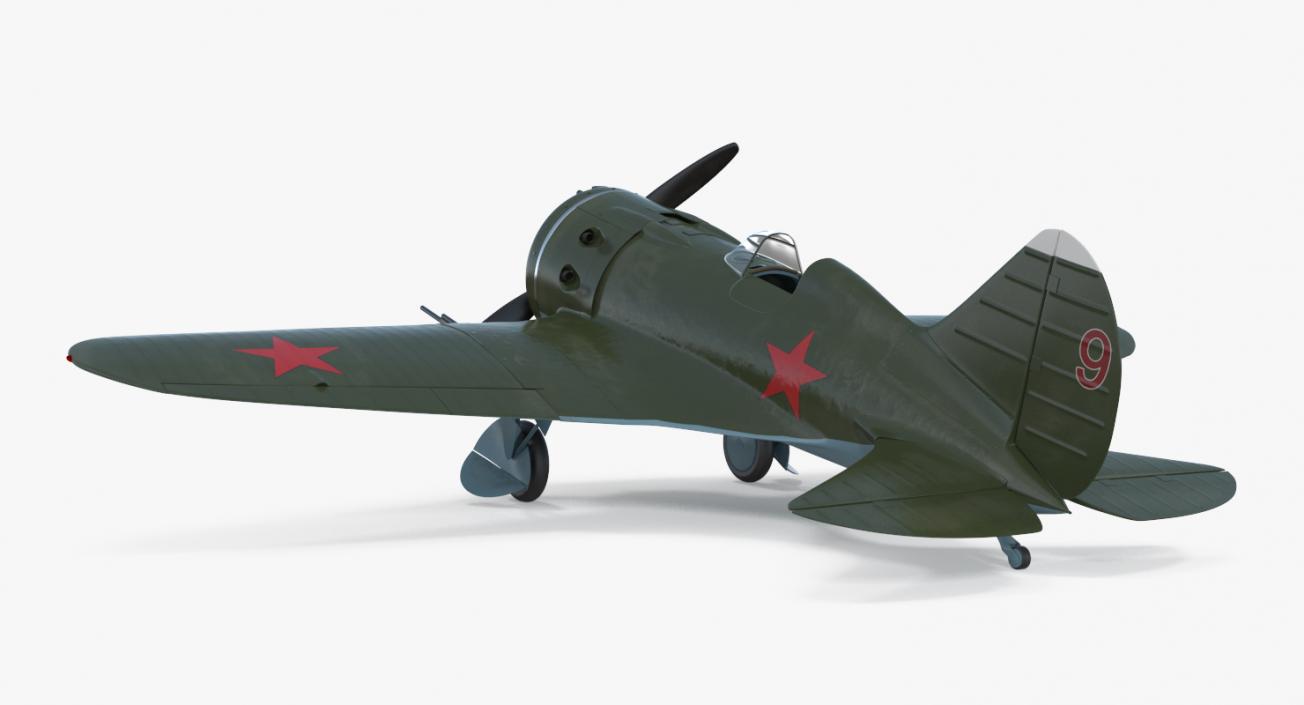 Soviet WWII Fighter Aircraft Polikarpov I-16 3D model