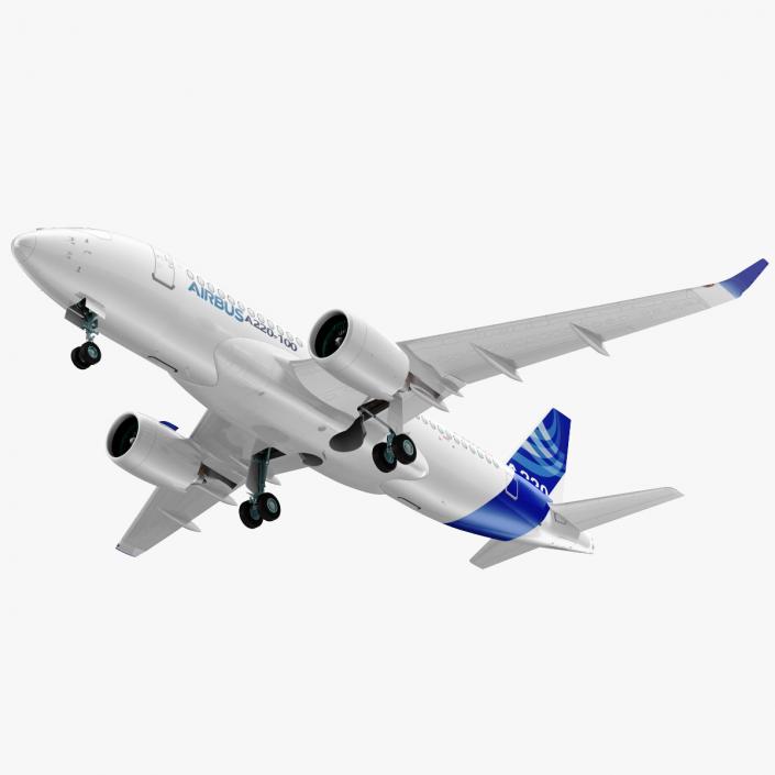 3D Airbus A220 100 Simple Interior 2 model