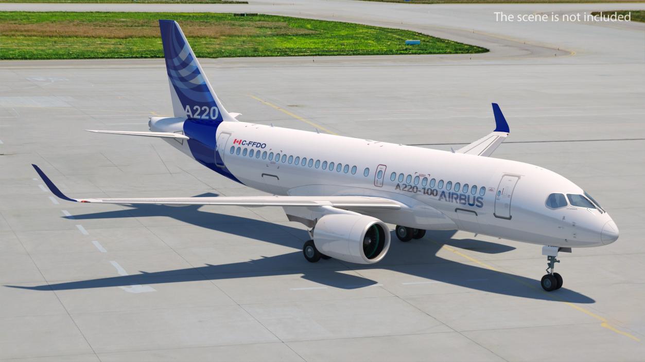 3D Airbus A220 100 Simple Interior 2 model