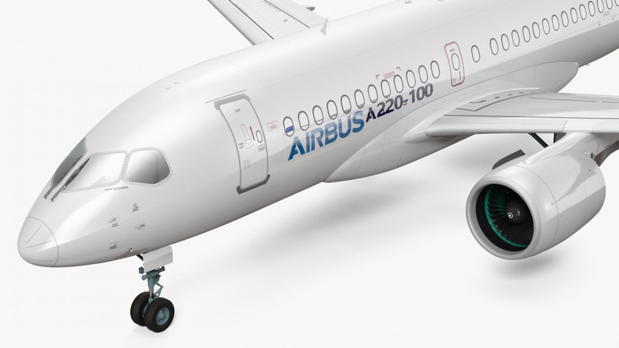 3D Airbus A220 100 Simple Interior 2 model