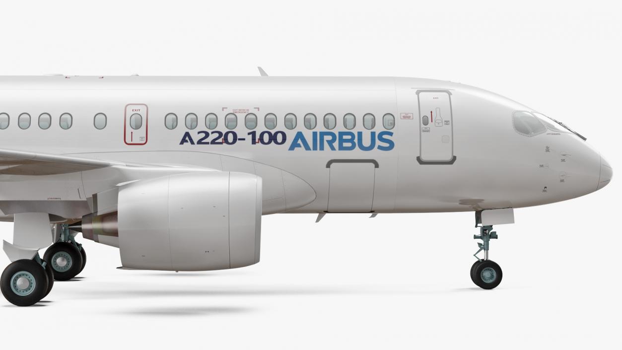 3D Airbus A220 100 Simple Interior 2 model