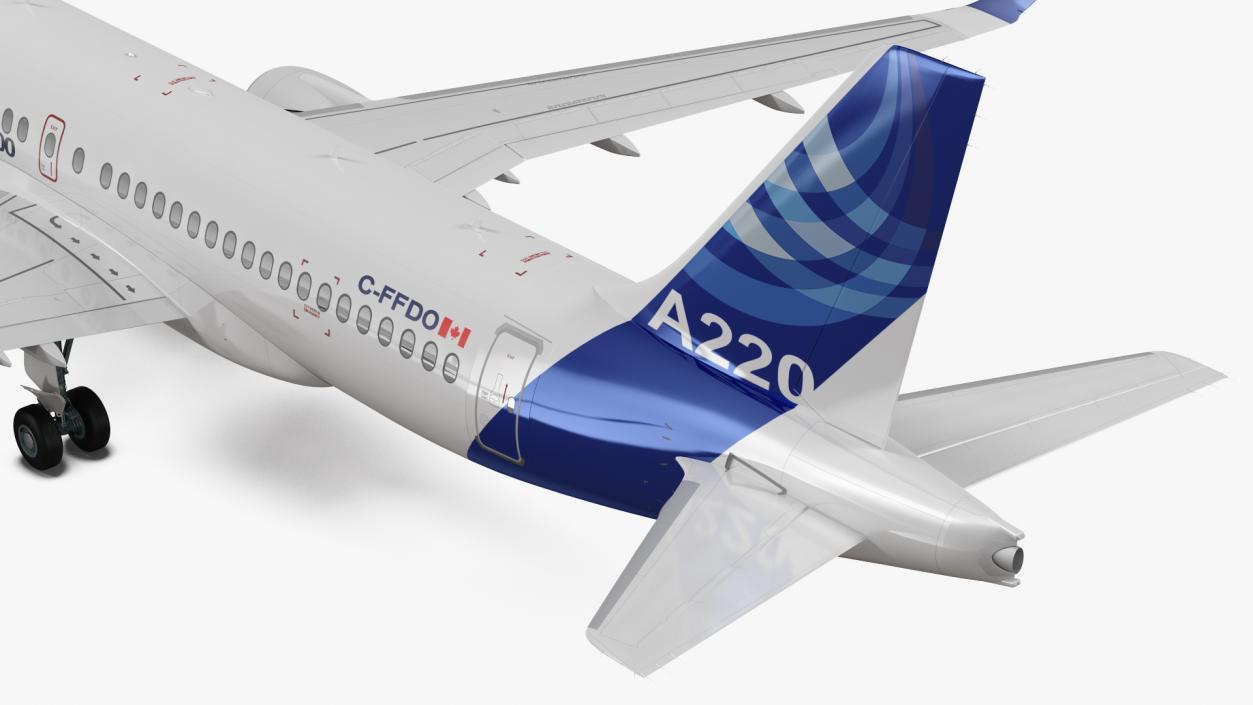 3D Airbus A220 100 Simple Interior 2 model