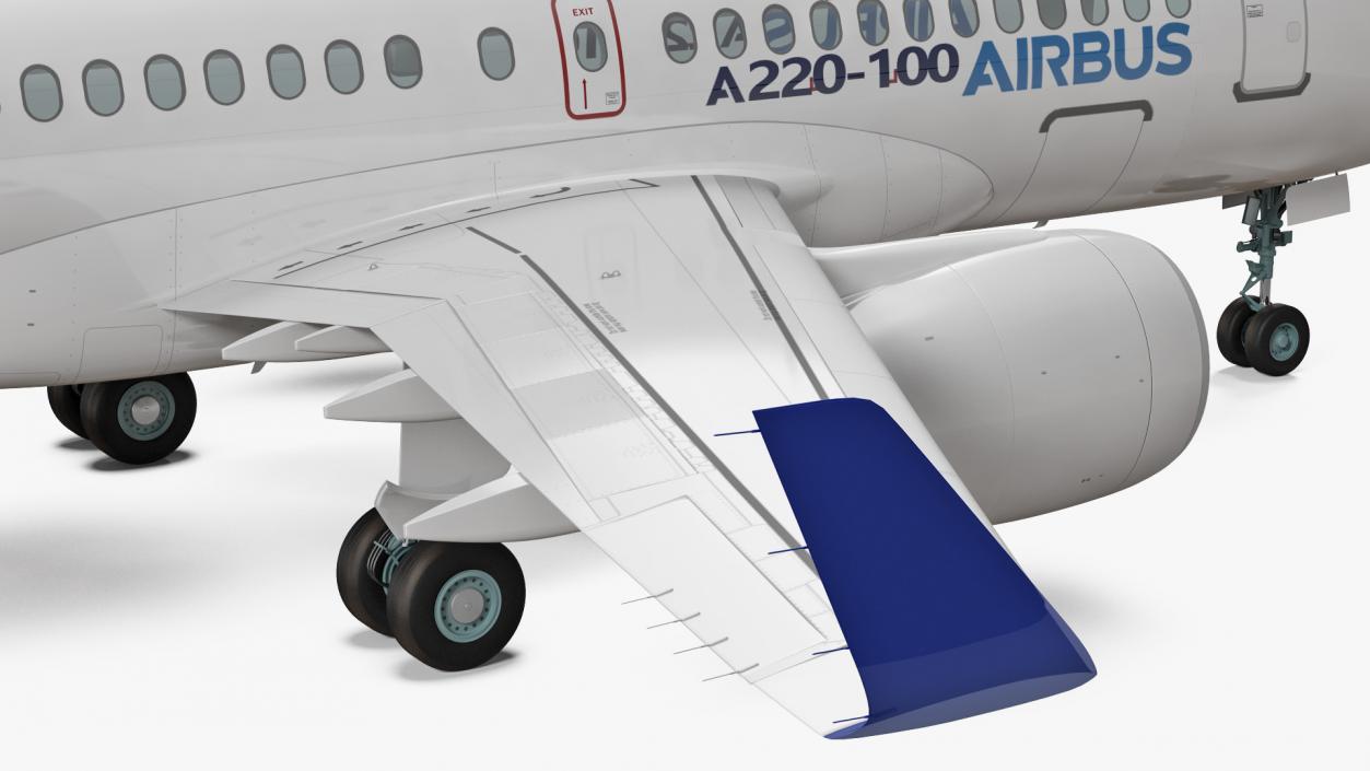 3D Airbus A220 100 Simple Interior 2 model