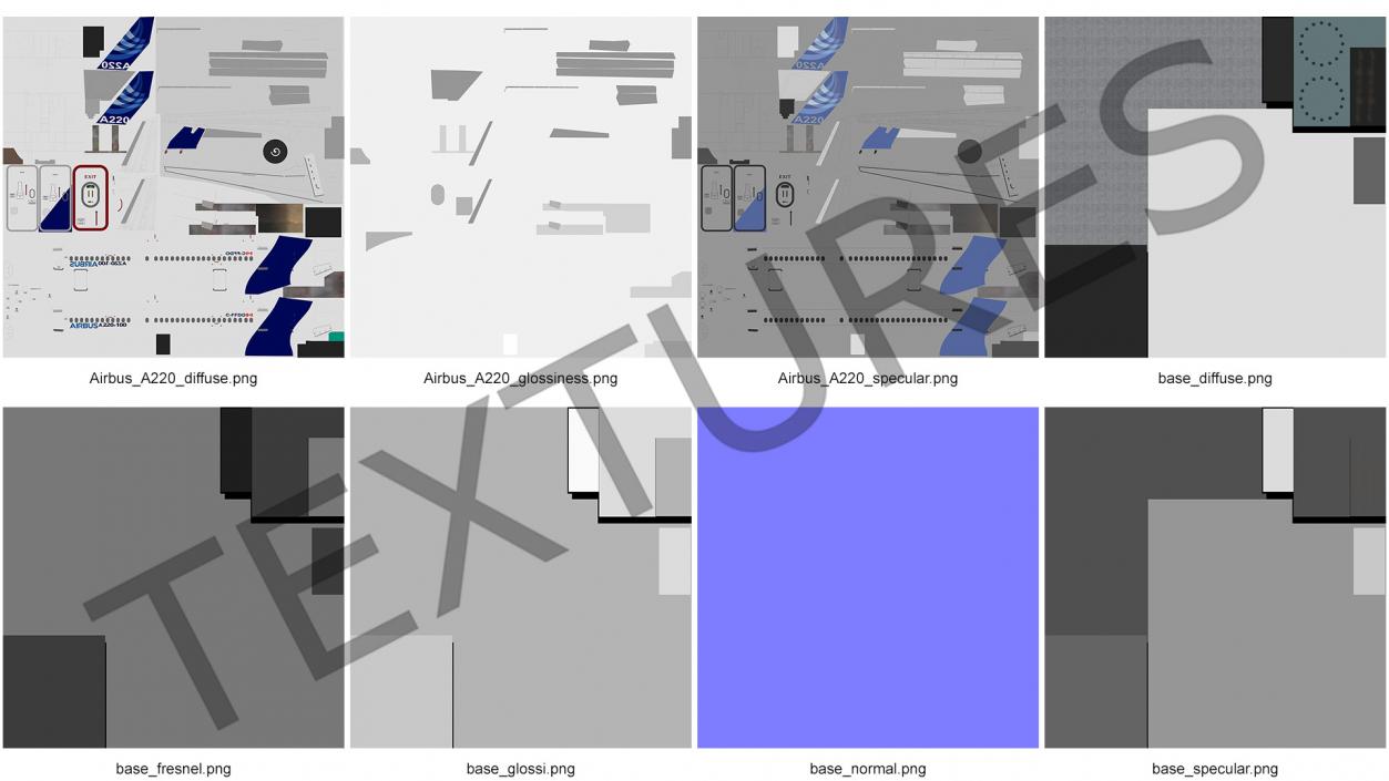 3D Airbus A220 100 Simple Interior 2 model