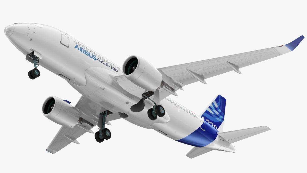 3D Airbus A220 100 Simple Interior 2 model