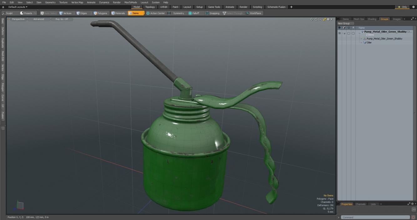 Pump Metal Oiler Green Shabby 3D model