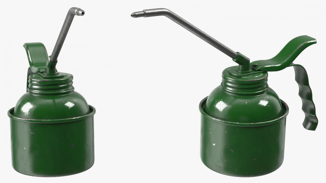 Pump Metal Oiler Green Shabby 3D model