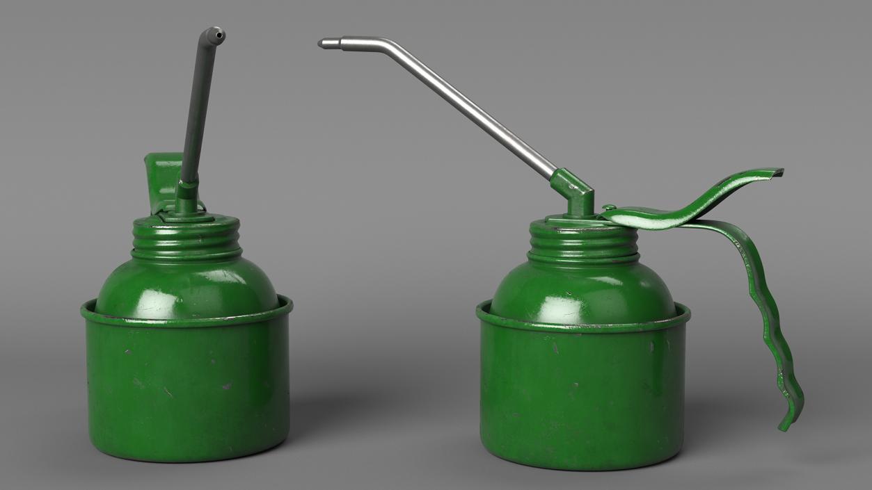 Pump Metal Oiler Green Shabby 3D model