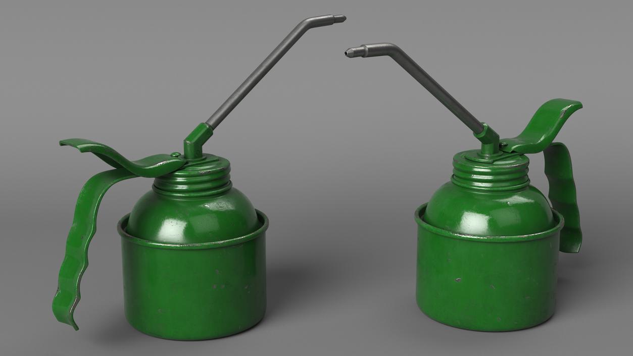 Pump Metal Oiler Green Shabby 3D model