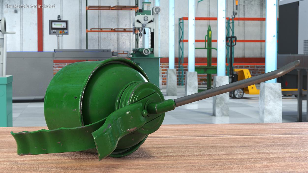 Pump Metal Oiler Green Shabby 3D model