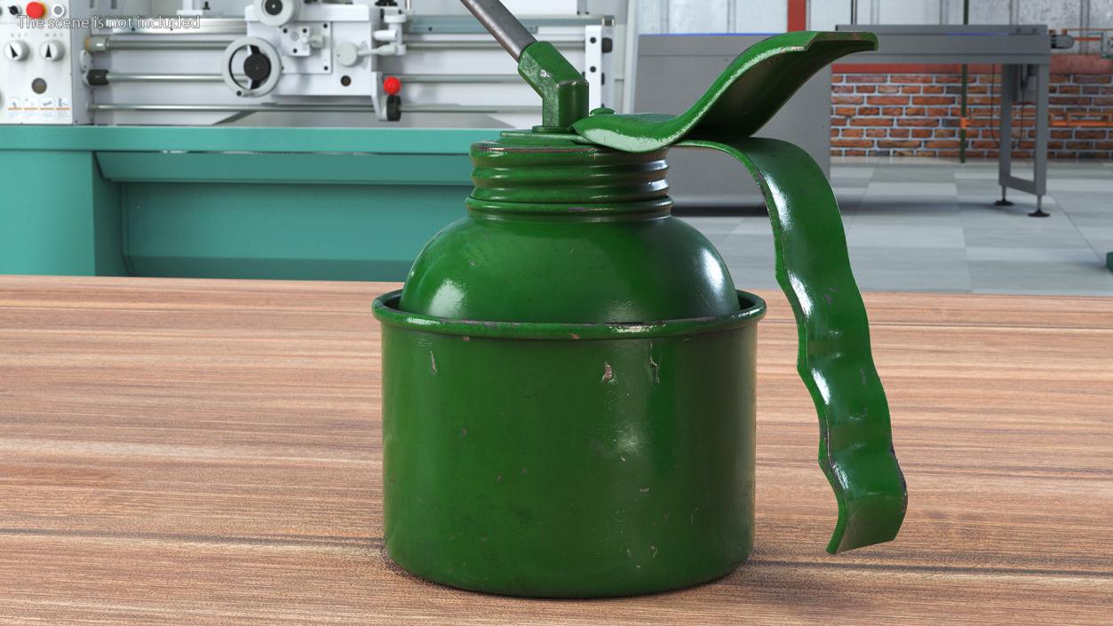 Pump Metal Oiler Green Shabby 3D model