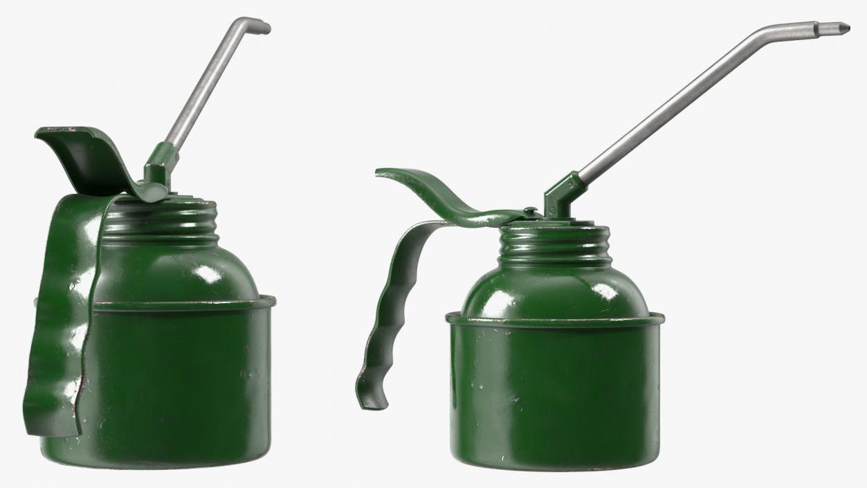 Pump Metal Oiler Green Shabby 3D model