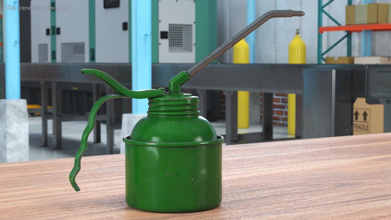 Pump Metal Oiler Green Shabby 3D model