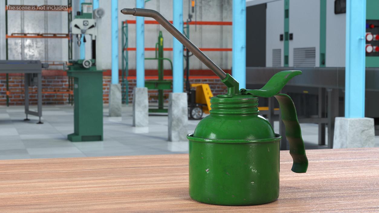 Pump Metal Oiler Green Shabby 3D model