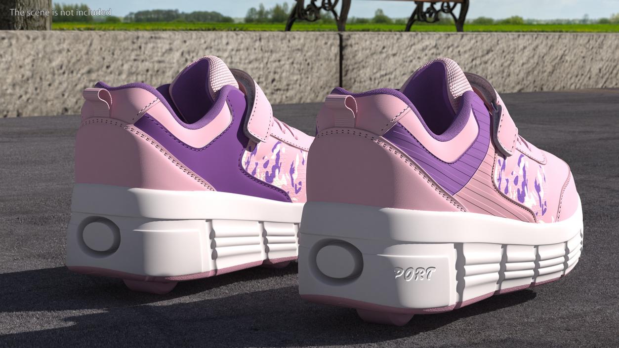 Roller Shoes Pink 3D