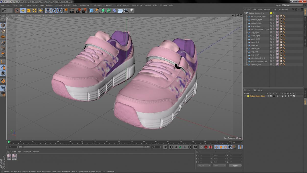 Roller Shoes Pink 3D