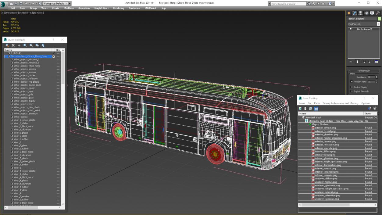 3D Mercedes-Benz eCitaro Three Doors model