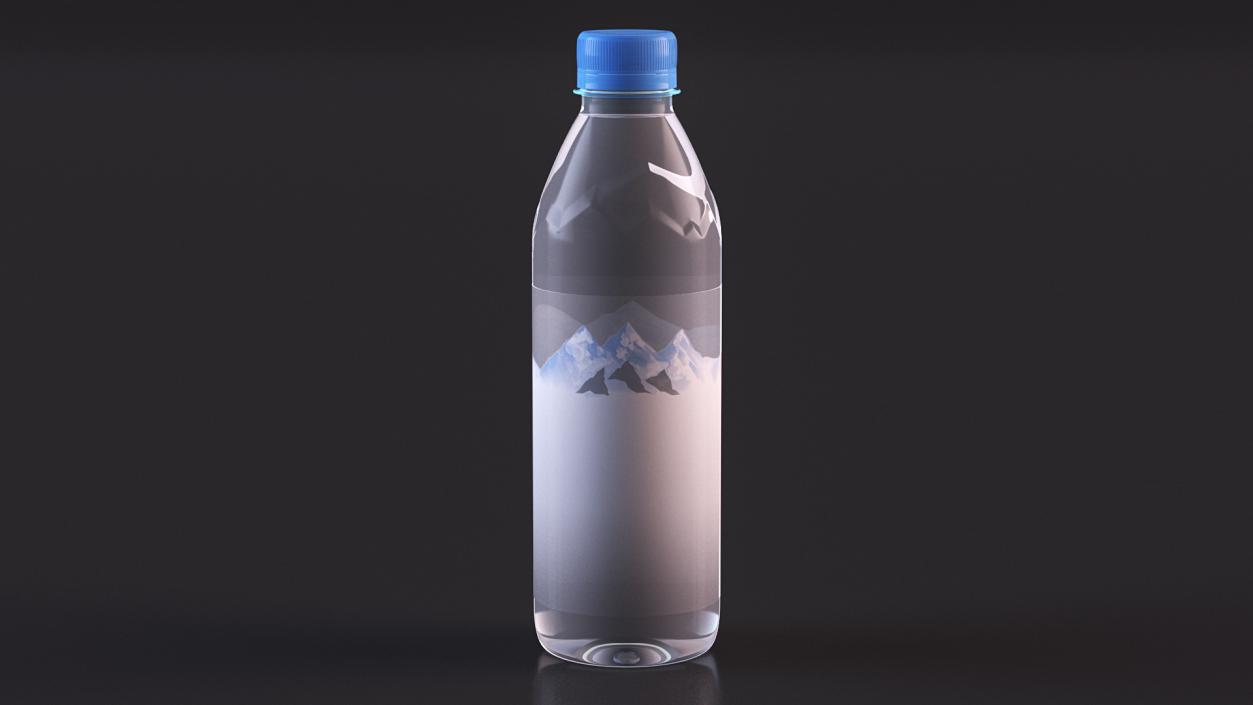 Mineral Water 500ml Plastic Bottle 3D model