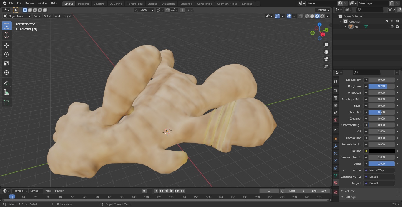 3D Ginger With Sliced Part model