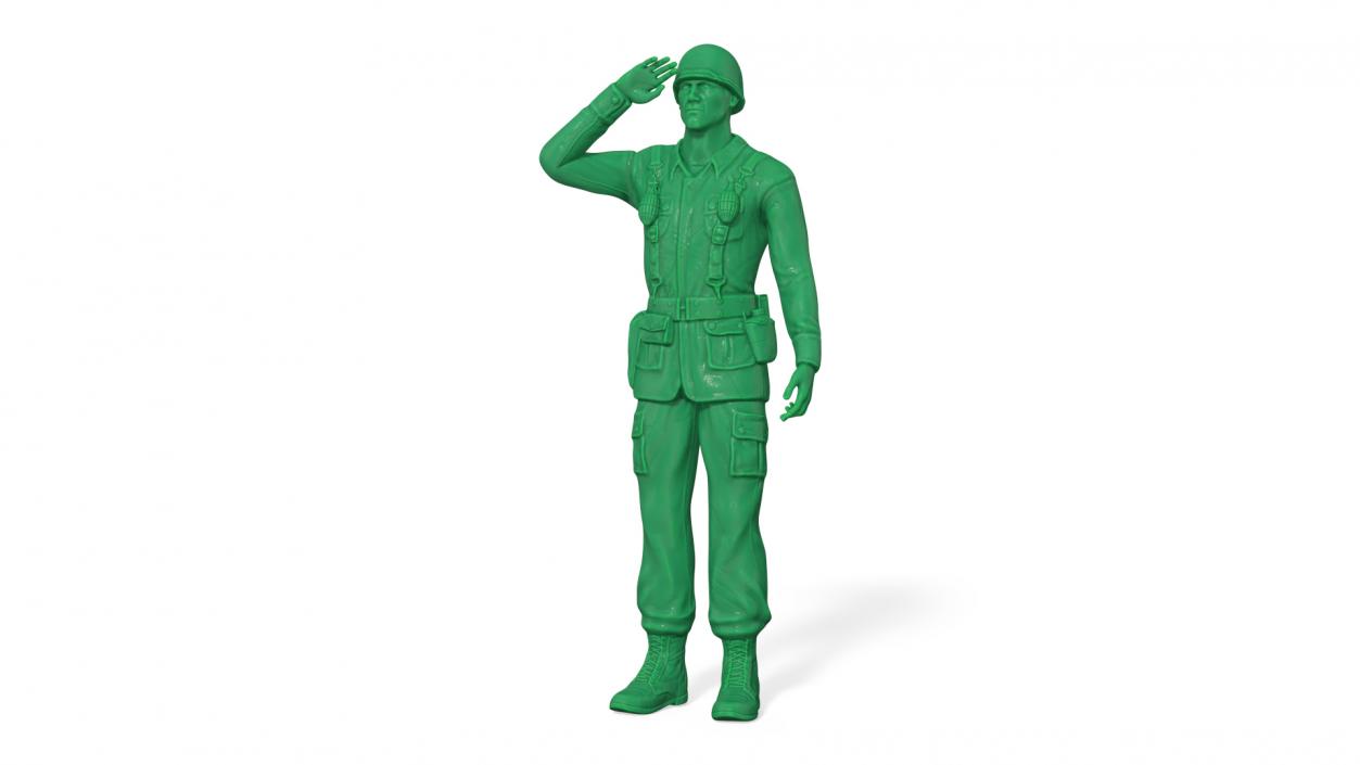 3D model Green Toy Soldier Salutes