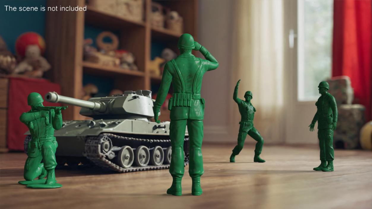 3D model Green Toy Soldier Salutes