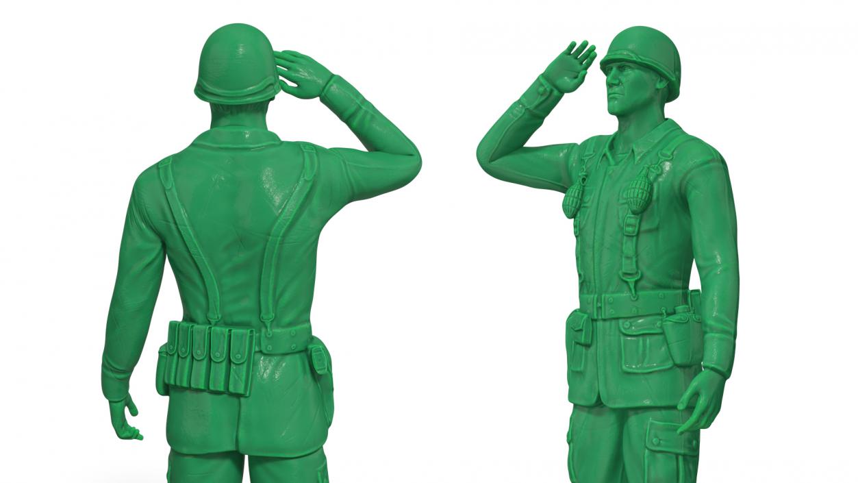 3D model Green Toy Soldier Salutes