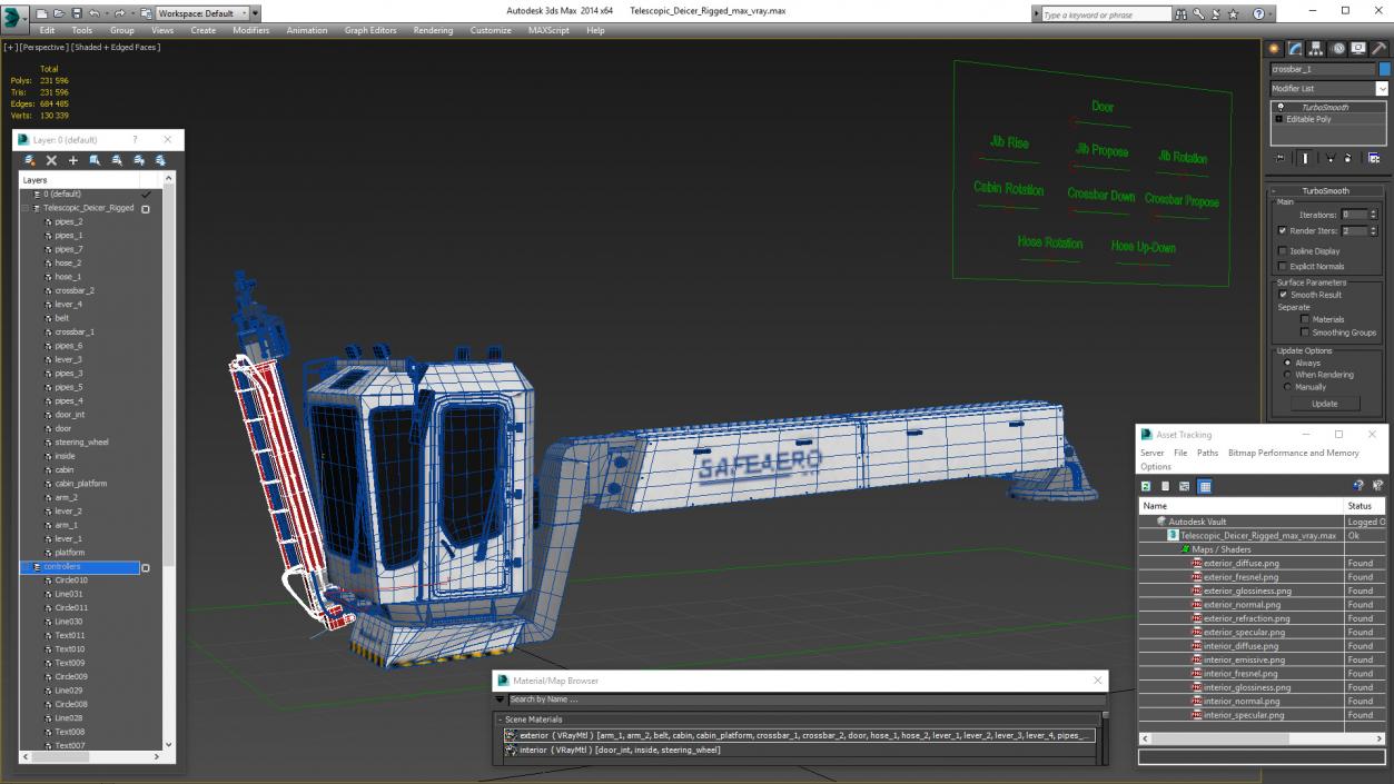 Telescopic Deicer Rigged 3D model