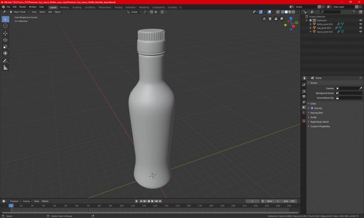 Premium Soy Sauce Bottle 3D model