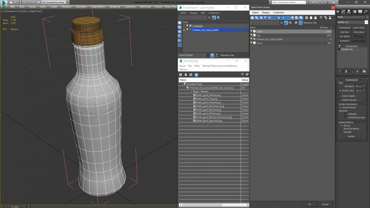 Premium Soy Sauce Bottle 3D model