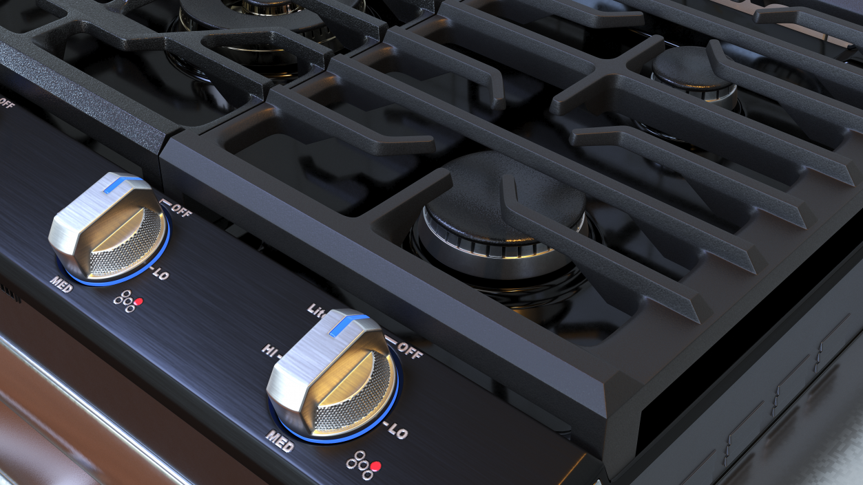 Smart Gas Cooktop Samsung 30 Inch Black 3D model