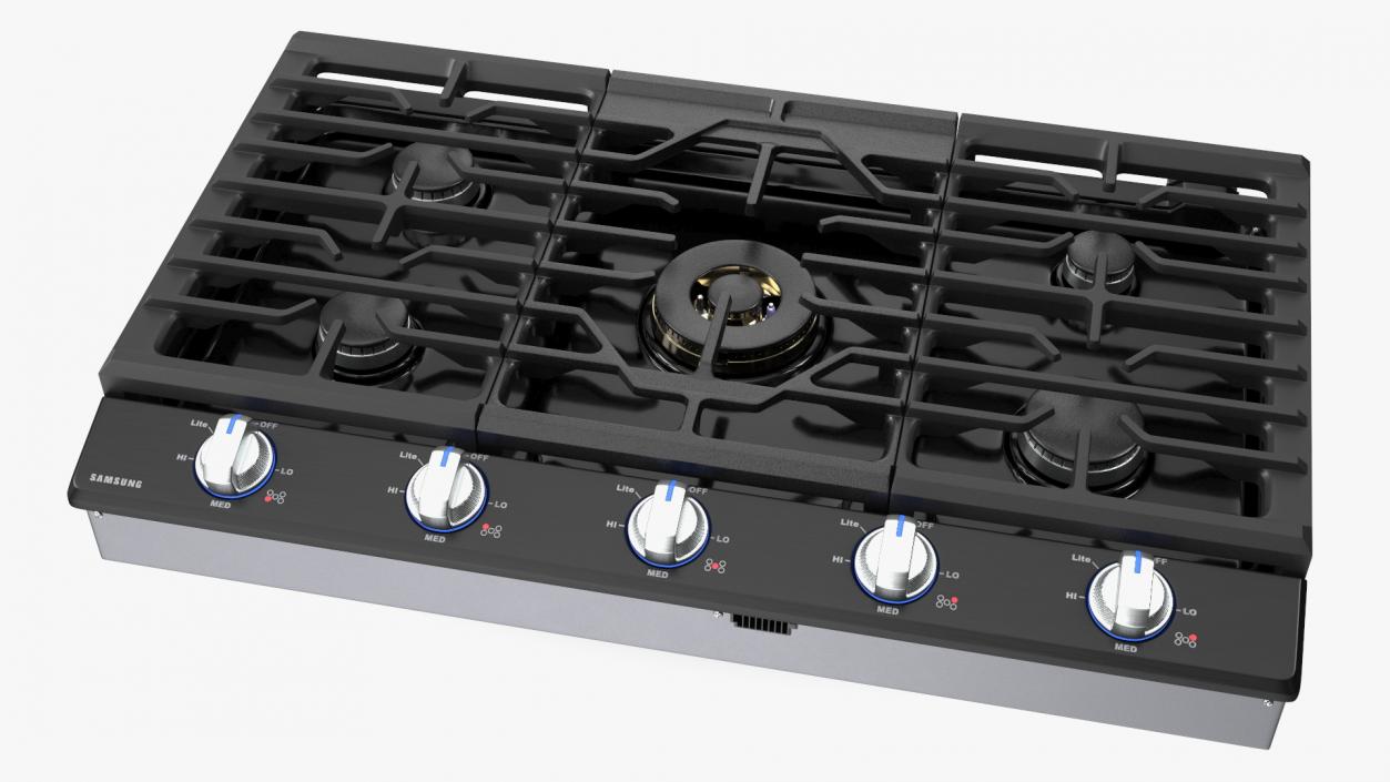 Smart Gas Cooktop Samsung 30 Inch Black 3D model