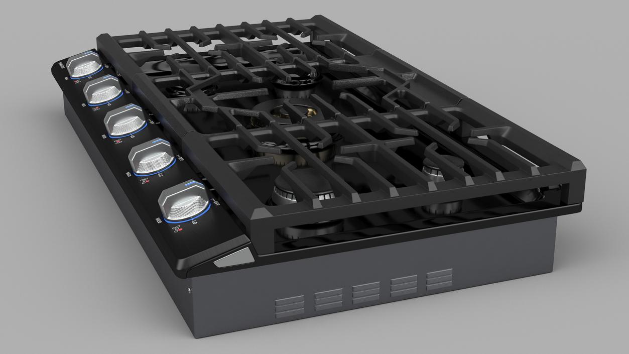 Smart Gas Cooktop Samsung 30 Inch Black 3D model