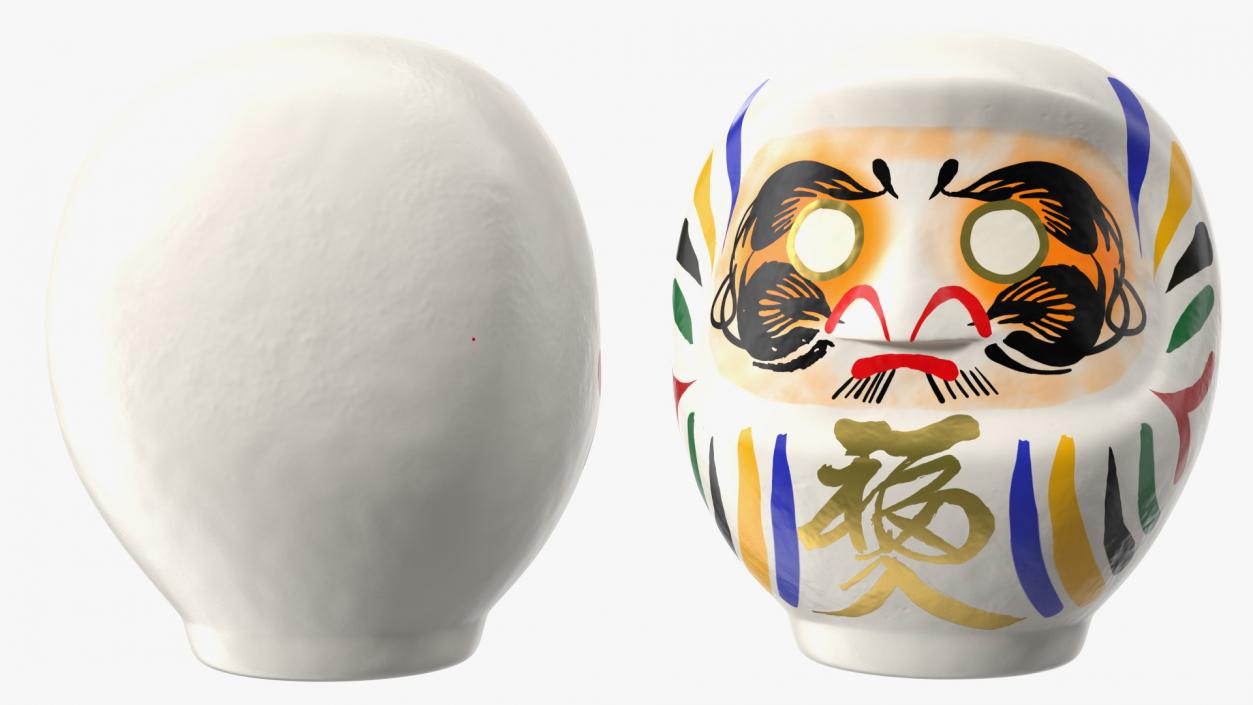 3D Japanese Daruma Doll White